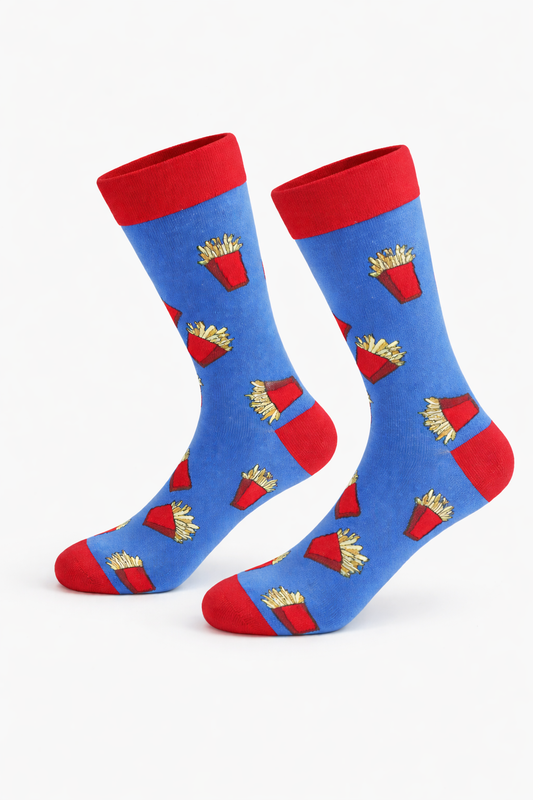 French fries theme socks